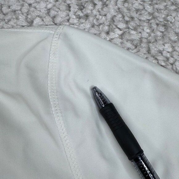 CabanaLife Ruched Rashguard Swim Tunic Cover Up White Blue - Picture 4 of 9